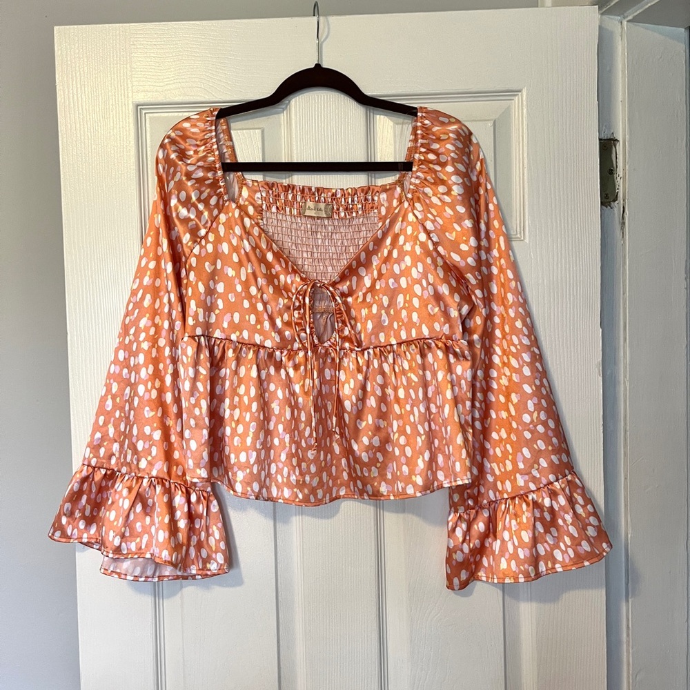 Altar'd State Orange and White Blouse